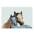 thumbnail image 1 of Country Cutting Board, Farm Life Warehouse Country Horses Watercolored Abstract Image, Decorative Tempered Glass Cutting and Serving Board, Large Size, Pale Caramel Turquoise, by Ambesonne, 1 of 1
