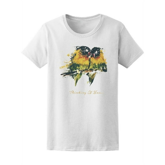 Watercolor Lovebird T-Shirt Women -Image by Shutterstock, Female Large
