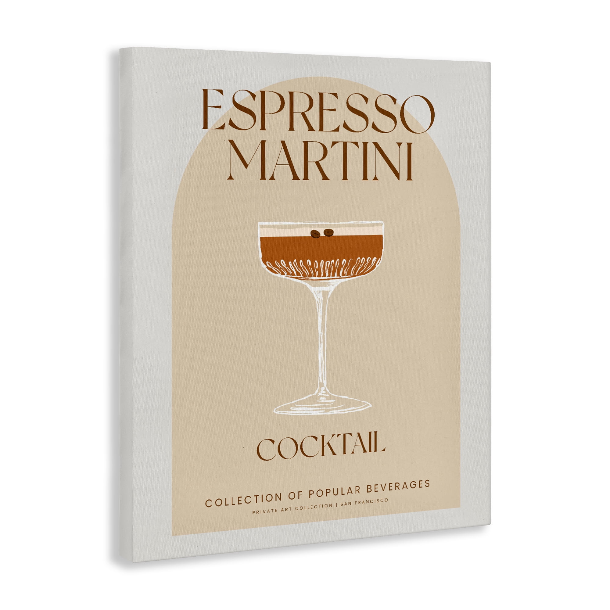 Stylish Retro Espresso Martini Canvas Wall Art, design by Lil' Rue