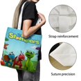 thumbnail image 3 of Lil Stompers Bolso de tela con estampado de lienzo para mujer, bolsa de compras reutilizable y estética, con cremallera interior, regalo para mujer,40*45cm., 3 of 6