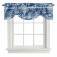 thumbnail image 2 of Navy Blue Coastal Tie Up Valances Curtain, Adjustable Kitchen Nautical Starfish Seahorse Coral Summer Valances for Windows Decor, Rod Pocket Short Curtains Set for Bedroom/Bathroom, 60"x18", 2 of 9