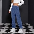 thumbnail image 4 of Bixock Girls Loungewear Pants High Waist Wide Leg Pants Kids Sleep Trousers Elastic Waist Solid Color Fleece Lined Soft Fall Winter Indoor Rest Casual Wear Size 9-10Years, 4 of 6