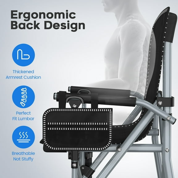 AOJDVE Blue portable camping chair, thickened and reinforced folding chair, large outdoor leisure chair with cup holder, strong load-bearing capacity, camping, fishing, beach leisure chair