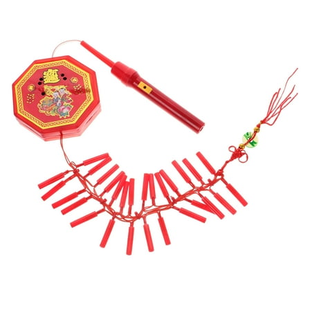 UNOMOR 1 Pc Chinese New Year Firecrackers Luminous Decoration Plastic Hanging Window Pendant Ornament