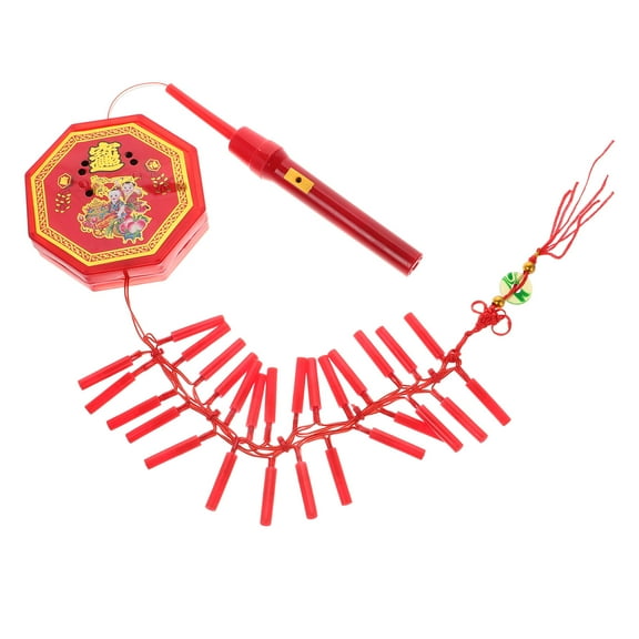 UNOMOR 1 Pc Chinese New Year Firecrackers Luminous Decoration Plastic Hanging Window Pendant Ornament