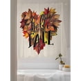 thumbnail image 2 of Sheer Curtains 63 inches Long 2 Panels Set Hello Fall Maple Leaf Love Heart Watercolor Retro Ginkgo Tiers Sheers Rod Pocket Small Window Short Curtains for Kitchen Cafe, Each 52" W x 63" L, 2 of 7