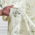 thumbnail image 5 of Linen Floral Farmhouse Curtains Green Curtains 90 Inch Length Drapes for Living Room Bedroom Pattern Light Filtering Country Vintage Curtain Grommet Top, 2 Panels, Green on Beige, 5 of 7