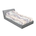 thumbnail image 2 of Leaves Fitted Sheet & Pillow Sham Set, Watercolor Branches on Soft Backdrop Nature Love Botanical Composition, Decorative Printed 2 Piece Bedding Decor, Twinxl, Ivory and Multicolor, by Ambesonne, 2 of 2