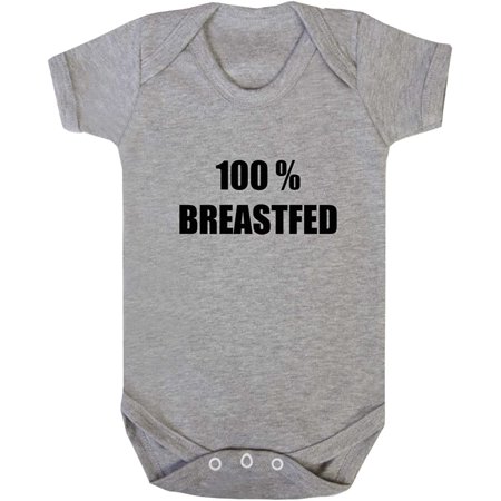 

100% Breastfed Cotton Baby Bodysuit One Piece Sports Gray 24 Months