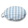 thumbnail image 1 of Eastern Round Floor Cushion with Handle, Simplistic Pastel Monochrome Pattern with Traditional Motif, Decorative Pillow for Living Room & Dorms, 18" Round, Pale Azure Blue White, by Ambesonne, 1 of 4
