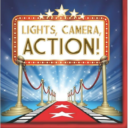 Hollywood Lunch Napkins - Party Creations Hollywood Lights Lunch Napkins, 16 Ct