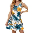thumbnail image 3 of Fantaslook Summer Dresses for Women Casual V Neck Sleeveless Sundresses Floral Beach Short Dress with Pockets, 3 of 8