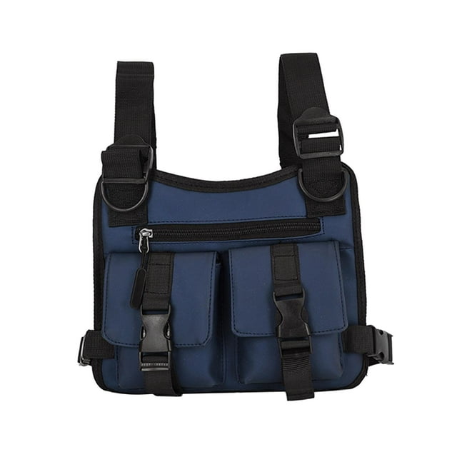 Riñonera funcional de tela Oxford shamjiam para correr acampar viajar y hacer ejercicio azul