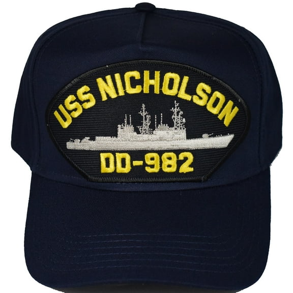 USS NICHOLSON DD-982 SHIP HAT - NAVY BLUE - Veteran Owned Business