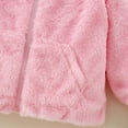thumbnail image 5 of Huowey Kids Boys Girls Coat Cute Hoodie Long Sleeve Jacket Zip Up Wool Fuzzy Winter Warm Sweatshirt Coat With Pocket Sweatshirts,Pink,2-3 Years, 5 of 7