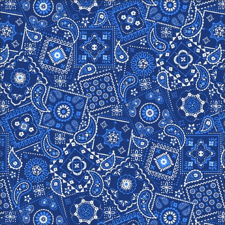 Sweetheart Bandana - Waverly Inspirations Bandana Ink Lapis Fabric, per Yard