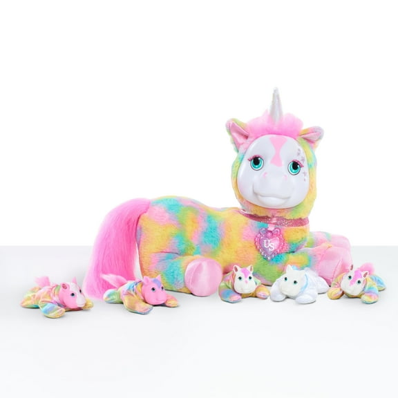 Unicorn Surprise Crystal, Pastel Rainbow, Stuffed Animal Unicorn and Babies, Toys for Kids, Kids Toys for Ages 3 up