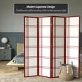 thumbnail image 2 of Red Lantern 6 ft. Tall Double Cross Shoji Screen - Rosewood - 4 Panels, 2 of 7