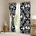 thumbnail image 3 of Homewish Black White Damask Blackout Curtains Set of 2 (52x84 Each), Bohemian Dragon Animal Window Curtains, Tribal Mandala Western Curtains and Drapes, Black Out Curtains Room Decor, 3 of 6