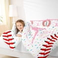 thumbnail image 3 of Erosebridal Pink Dripping Baseball Stitch & Batter Silhouette Graphic Twin Comforter Sets 3-Piece, Sport Graphic Bedding Set for Girls Kids,Breathable Home Decor, 3 of 6