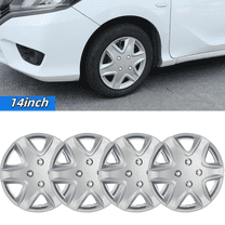 Hubcaps Wheel Covers 14 " Universal Set of 4 Snap On Car Truck SUV Wheel Rims Cover ABS Material (Silver)