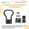 thumbnail image 5 of Extensor de Manija Reclinable, Palanca Reclinable para Lazy Boy, Mano Silla Gran Tamaño Acero Resistente, 5 of 5