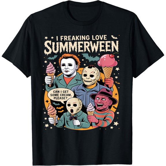 I Freaking Love Summerween Vintage Summer Vacation Halloween Funny T-shirt