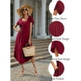 thumbnail image 5 of Avidlove Women's Short Sleeve Nightgown Long Nightshirts Pleated Sleep Dress Sleepwear with Pockets, 5 of 7
