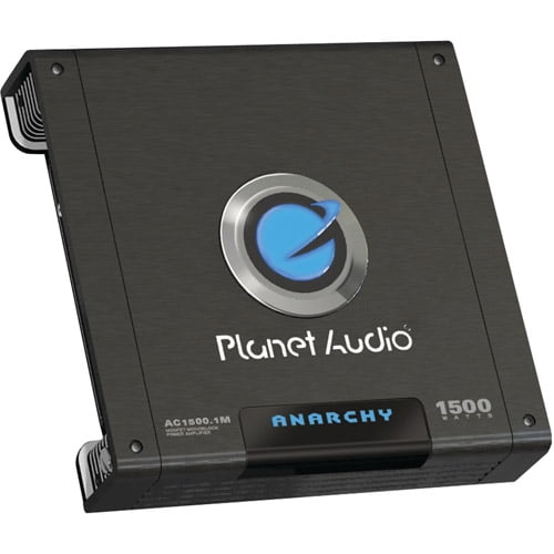 Planet Audio AC15001M Anarchy 1500 Watt Monoblock Class A/B 2-4 Ohm Stable Car Audio Amplifier with MOSFET Power Supply and Remote Subwoofer Control