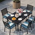 thumbnail image 5 of Outdoor Patio Cushion Covers 4 Pack Blue Ombre Patio Chair Cushion Covers with Ties and Zipper Light Blue Ombre White Stripes Waterproof Outdoor Seat Cushion Covers for Patio Furniture 24"x24", 5 of 7