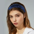 thumbnail image 2 of Unique Bargains Satin Knot Headband Hairband for Women 1.2 Inch Wide Navy Blue, 2 of 7