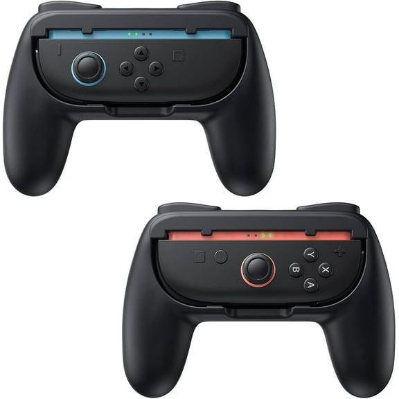 Grips for Switch 2 (2025) for Joy-Con 2, Wear-Resistant & Anti-Slip Switch2 Controllers Grips Handle Kit, Switch Holder Accessories for NS2 JoyCon2 (Black Black)