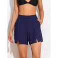thumbnail image 5 of Charmo Womens V Slit Swim Shorts with Pockets High Waisted Bermuda Shorts, 5 of 8