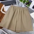thumbnail image 5 of FUNUONY Bermuda Shorts for Women Summer Elastic Waist Knee Length Beach Short Flowy High Waisted Wide Leg Lounge Shorts,Summer Beach Baggy Shorts Plus Size Dressy Casual Pull On Shorts Khaki S-2XL, 5 of 5