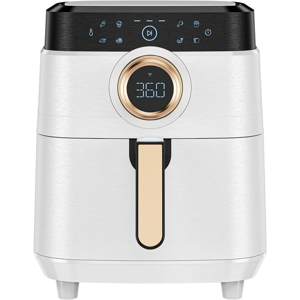 Freidora de aire, ALLCOOL Airfryer Oven 8QT Large 1700W 8-en-1 con pantalla táctil Freidoras de aire Apto para lavavajillas Cesta antiadherente Freidora de Aire 36 Recetas Libre de BPA y PFOA Blanco