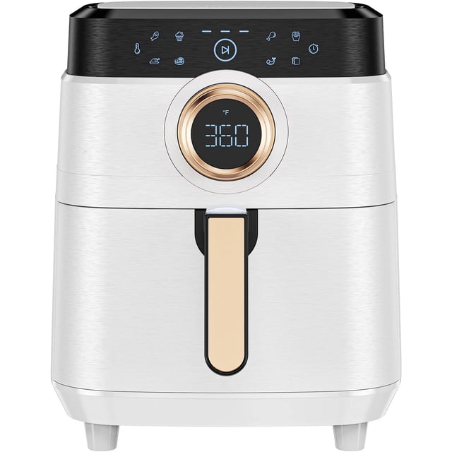 Freidora de aire, ALLCOOL Airfryer Oven 8QT Large 1700W 8-en-1 con pantalla táctil Freidoras de aire Apto para lavavajillas Cesta antiadherente Freidora de Aire 36 Recetas Libre de BPA y PFOA Blanco