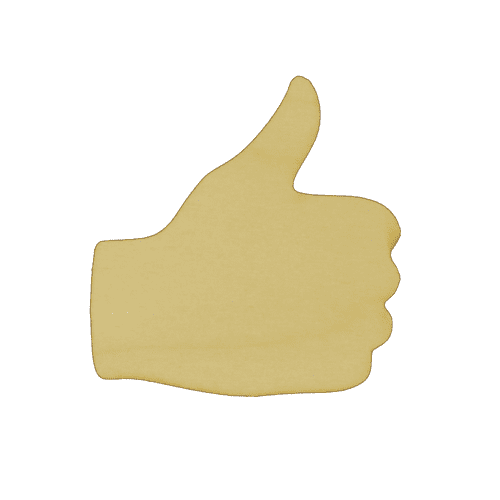 Package of 1, Medium 7.5" x 8" x 0.25" Baltic Birch Plywood Thumbs Up Wood Cutout for Art and Craft Project, Made in USA