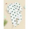 thumbnail image 3 of Bslissey Baby Boys Girls Ireland Festivals Footed Jumpsuit 3M 6M 9M 12M Infant Shamrock Print Long Sleeve Zipper Onesie Rompers Newborn Casual Spring Fall Outfit, 3 of 9