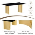 thumbnail image 5 of LiviNest Modern Dining Table Set: 6-Piece Glass Table & PU Chairs - Black Marble Pattern & Gold Metal Legs for Small Apartments & Vacation Rentals - Easy Assembly & Space Saving Design, 5 of 6