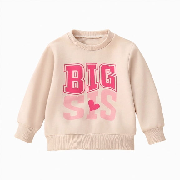 WUANDIXFA Sweatshirt Kids Fashion Sweatshirt Infant Toddler Unisex Letter Print Long Sleeved Pullover Sweatshirt Cute Pullovers Top,Beige,0-6 Months
