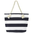 thumbnail image 3 of Leisureland Rope Handle Stripe Canvas Beach Tote Bag, 3 of 5