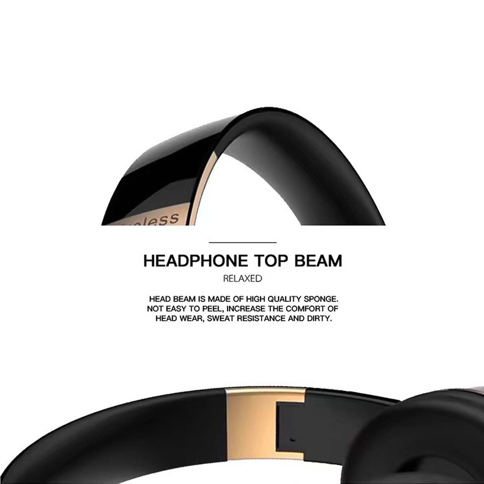 Bluetooth 5.3 Headphones, Comfortable Over Ear Stereo Wireless Headphones with Mic, 200H Playtime, Soft Earmuffs/Foldable/SD/TF/FM Radio, Great for Music/Tour/Gym/Game/Chat(Black)