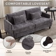 thumbnail image 2 of Newest Mid Century Modern Chenille Loveseat for Small Space & Apartment, with Thick Removable Cushion and Wood Feet,Gray, 2 of 3