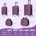 thumbnail image 2 of Horizontal Stripe Luggage Travel 5-Piece Set Purple, 2 of 6