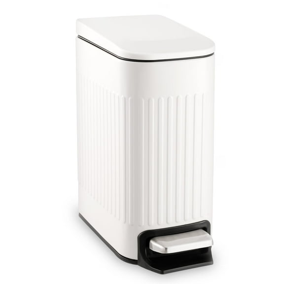 TrashAid 1.6 Gallon Bathroom Trash Can, White