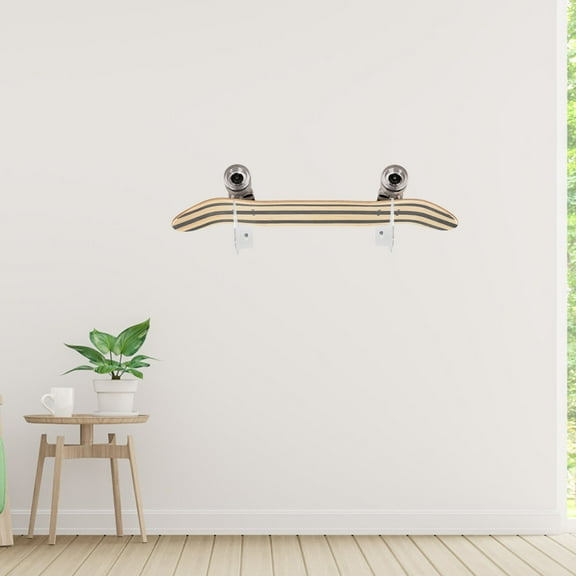 Masteelf 2pcs Skateboard Wall Mount Display Rack Horizontal Skateboard Rack With Hangers Skateboard Shelf For Snowboard Skateboard Storage