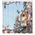 thumbnail image 3 of Ambesonne Almond Blossom Shower Curtain, Little Birdhouse, 69"Wx70"L, Multicolor, 3 of 3