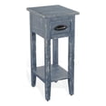 thumbnail image 1 of Pemberly Row Table d'Appoint en Acajou Style Ferme, Bleu Océan, 1 of 1