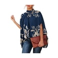 thumbnail image 2 of VISgogo Blusa de verano para mujer, manga de murciélago, camisa informal lisa/estampada con cuello simulado, blusas sueltas para mujer VISgogo moda, 2 of 3
