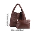 thumbnail image 3 of Bolso de hombro de cuero para mujer Bolso de mano trenzado informal Bolso versátil para otoño e invierno, 3 of 7
